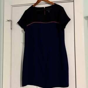 Black and Navy Dress with Pink Accent